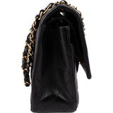 Chanel Quilted Lambskin CC Medium Double Flap Shoulder Bag