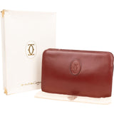 Cartier Bordeaux Leather Must de Cartier Zipped Clutch