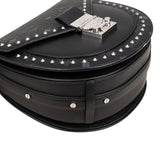 MCM Visetos Monogram Patricia Studded Saddle Crossbody Handbag