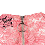 Gucci Pink Spitze Floral Lace Web Waistband Dress (IT40)