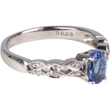 Handcrafted Oval Tanzanite Diamond 750 Gold Ring (#54)