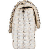 Chanel Quilted Tweed Single Flap Crossbody Bag