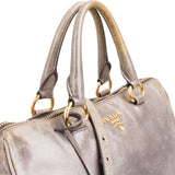Prada Vitello Shine Leather Bauletto Satchel Handbag
