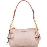 Miu Miu Vitello Lux Bow Pochette Shoulder Bag