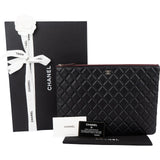Chanel Quilted Lambskin CC Clutch Bag