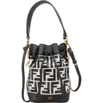Fendi Monogram FF Mini Mon Tresor Bucket Shoulder Bag - vintageandkickz
