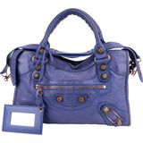 Balenciaga Purple Leather Classic City Handbag