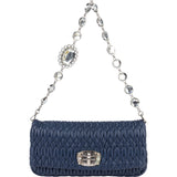 Miu Miu Matelassé Nappa Leather Crystal Pochette Shoulder Bag