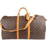 Louis Vuitton Monogram Canvas Keepall 60 Bandoulière Travel Bag