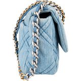 Chanel 19 Quilted Denim Single Flap Crossbody Bag
