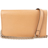 Gucci Pebbled Calfskin Interlocking GG Wallet On Chain Crossbody Bag