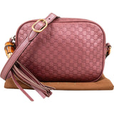 Gucci Guccissima Leather Bamboo Tassel Soho Crossbody Bag