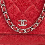 Chanel Quilted Caviar Leather Wallet On Chain Crossbody Bag