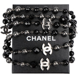 Chanel Faux Pearl Crystal CC Sautoir Necklace