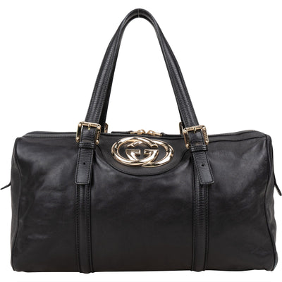 Gucci Leather Britt Boston Bag Handbag