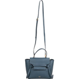 Celine Petrol Leather Grained Calfskin Belt Handbag
