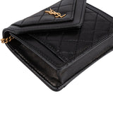 Yves Saint Laurent Quilted Lambskin Cassandre Envelope Micro Crossbody Bag