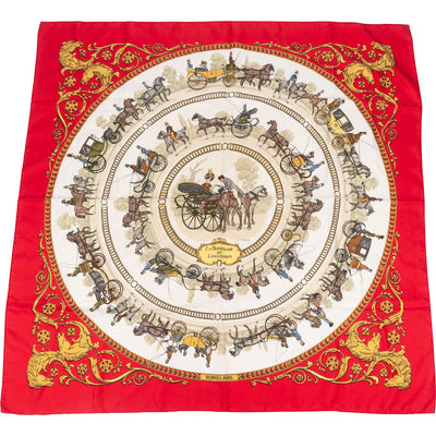 Hermès La Promenade de Longchamps Silk Carre 90 Scarf Tuch