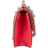 Valentino Garavani Pink Leather Rockstud Glam Lock Crossbody Bag