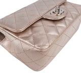 Chanel Metallic Quilted Perforated Leather Small Single Flap Crossbody Bag