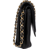 Chanel Quilted Lambskin 24K Gold Half Moon Flap Shoulder Bag