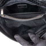 Saint Laurent Croc-Embossed Leather Niki Chain Crossbody Bag