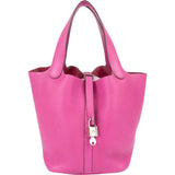 Hermès Taurillon Clemence Leather Palladium Picotin Lock 22 Handbag