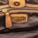 Miu Miu Beige Vitello Lux Leather Hobo Shoulder Bag