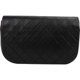 Chanel Quilted Lambskin Half Moon 24K Gold Double Flap Shoulder Bag