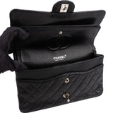 Chanel Quilted Caviar Leather Palladium Medium Double Flap Shoulder Bag
