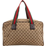 Gucci Monogram GG Canvas Web Boston Handbag