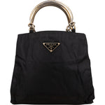 [🔄️B20 / F10] Prada Tessuto Metal Handle Tote Handbag - vintageandkickz