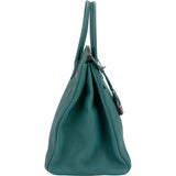 Hermès Malachite Togo Leather Palladium Birkin 35 Handbag