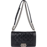 Chanel Quilted Calfskin Boy Single Flap Crossbody Bag
