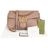 Gucci Chevron GG Marmont Matelassé Medium Shoulder Crossbody Bag