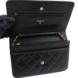 Chanel Quilted Caviar Leather Wallet On Chain Crossbody Bag