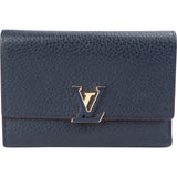 Louis Vuitton Blue Taurillon Leather Capucines Compact Wallet