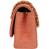 Chanel Quilted Cotton Small Diana 24K Gold Single Flap Crossbody Bag