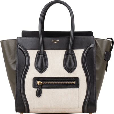 Céline Tricolor Leather Luggage Handbag