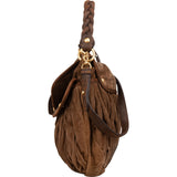 Miu Miu Brown Suede Leather Coffer City Handbag