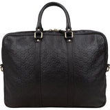 Gucci Black Guccissima Leather Business Handbag - vintageandkickz