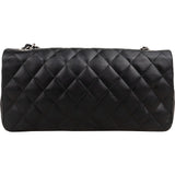 Chanel Quilted Lambskin East West Single Flap Shoulder Bag