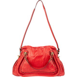 Chloé Red Python Leather Paraty Shoulder Bag