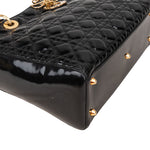 Christian Dior Quilted Patent Leather Lady Dior Handbag - vintageandkickz
