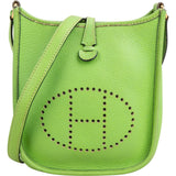 Hermès Vert Clemence Leather Evelyne PM Crossbody Bag
