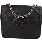 Chanel Stitching Lambskin CC Single Flap Crossbody Bag - vintageandkickz