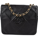 Chanel Stitching Lambskin CC Single Flap Crossbody Bag - vintageandkickz