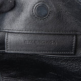 Balenciaga Black Grained Leather Small City Side Zip Tote Handbag