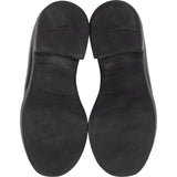 Prada Black Spazzolato Triangle Leather Loafer Shoes (39)