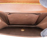 Christian Dior Brown Leather Vintage Flap Small Shoulder Bag